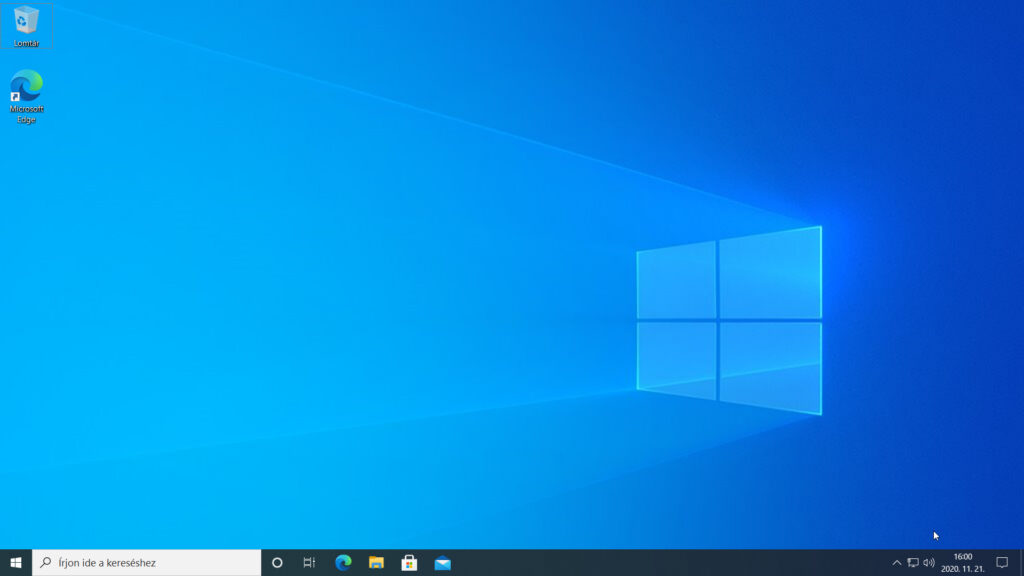 Egy frissen telepített Windows 10 tálcájának értesítési területén többnyire csak a Hangszóró és a Hálózat ikon látható.