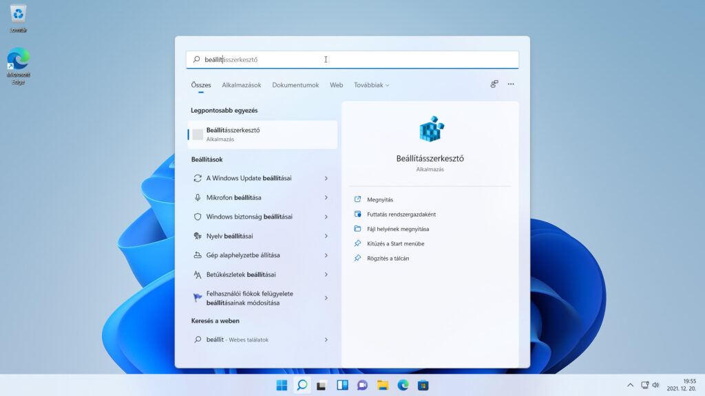 2. ábra: Indítsuk el a Beállításszerkesztőt (regedit.exe)!